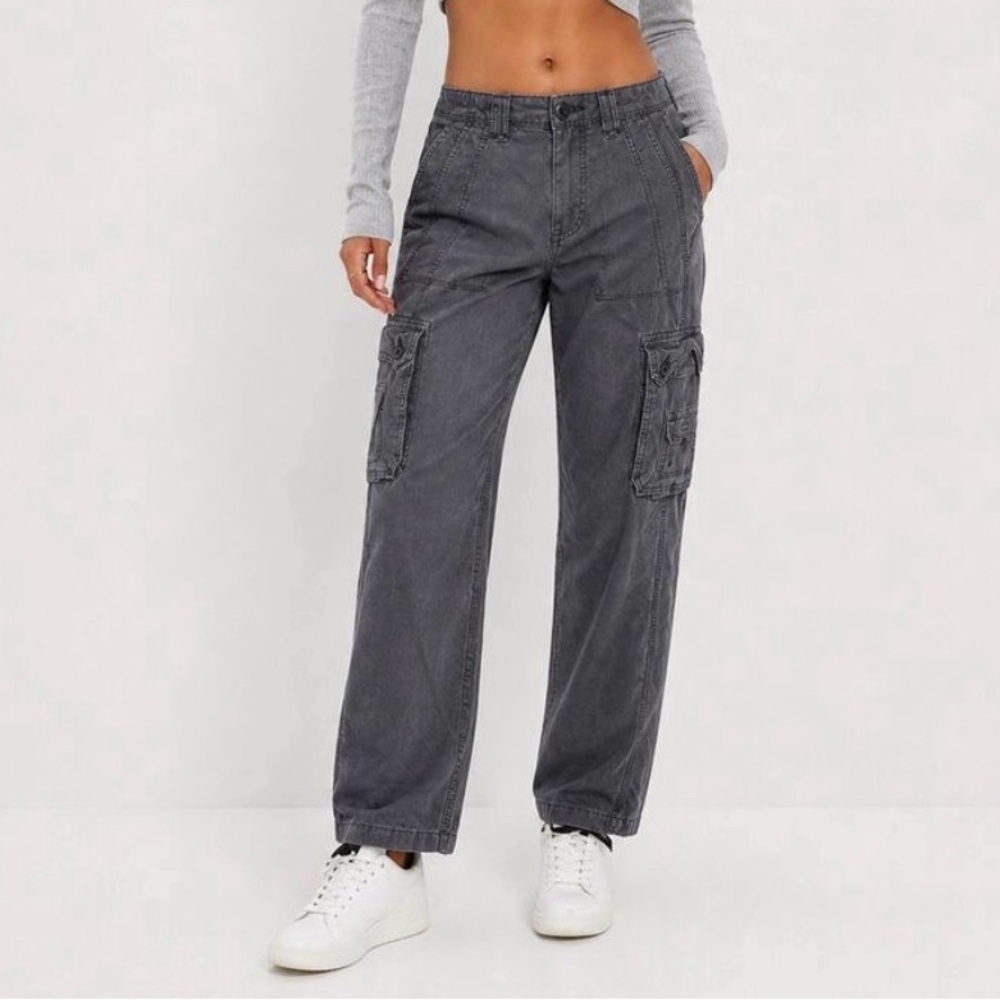American Eagle Baggy Jogger Cargo Pants Grey Size 0